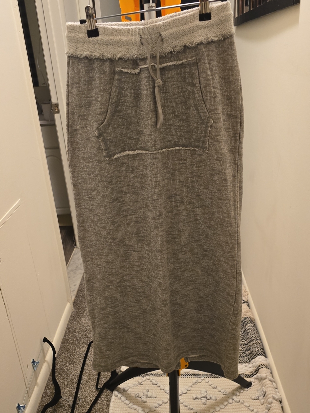 NWT Urban Outfitters Gray Knit Drawstring Maxi Skirt